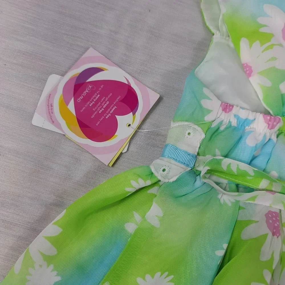 Youngland Floral Print Eyelet Dress 24 Months
